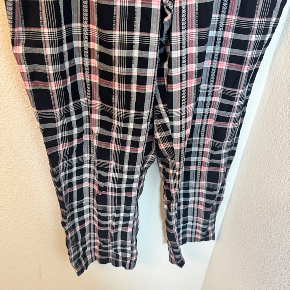 Treasures & Co Plaid Pajama Pants Women's Medium‎ Black Pink Drawstring - Picture 3 of 4